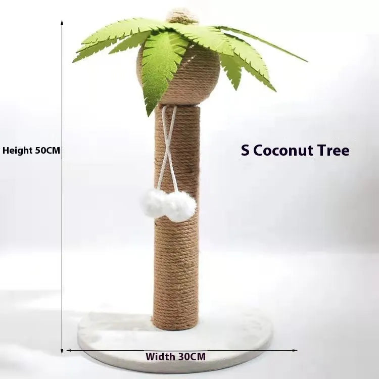 Cactus or coconut tree design cat scratching board climbing pole with cotton thread sisal rope surface