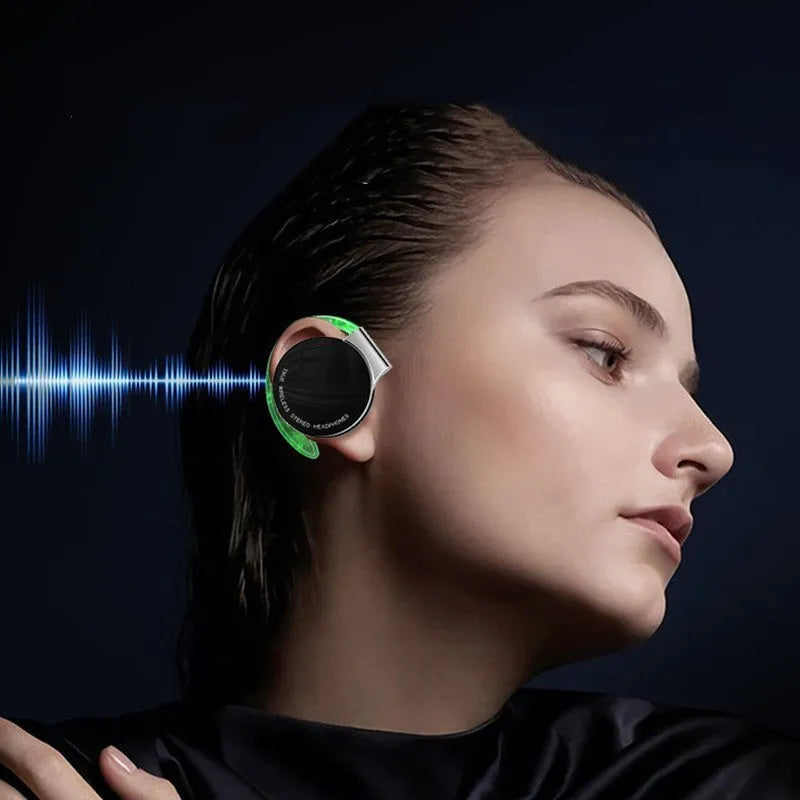 Black and white bilateral stereo wireless Bluetooth earphones with power display and NFC function