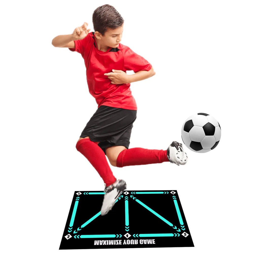 Rubber football training mat in cushion colour with training socks for skill practice