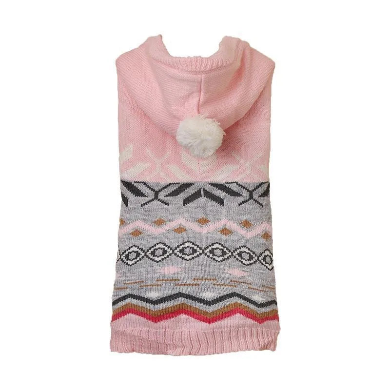 Diamond pattern pet sweater for small dogs and cats in acrylic knit