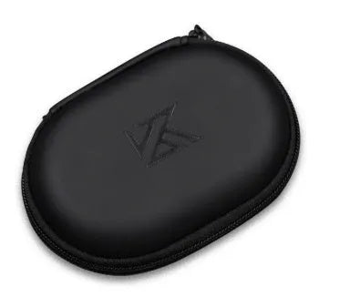Black oval leather earphone storage case for EDX PRO and ZEX PRO models.
