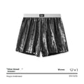 Galaxy Reflective woven polyester sports underwear in star silver colour with mid waist design