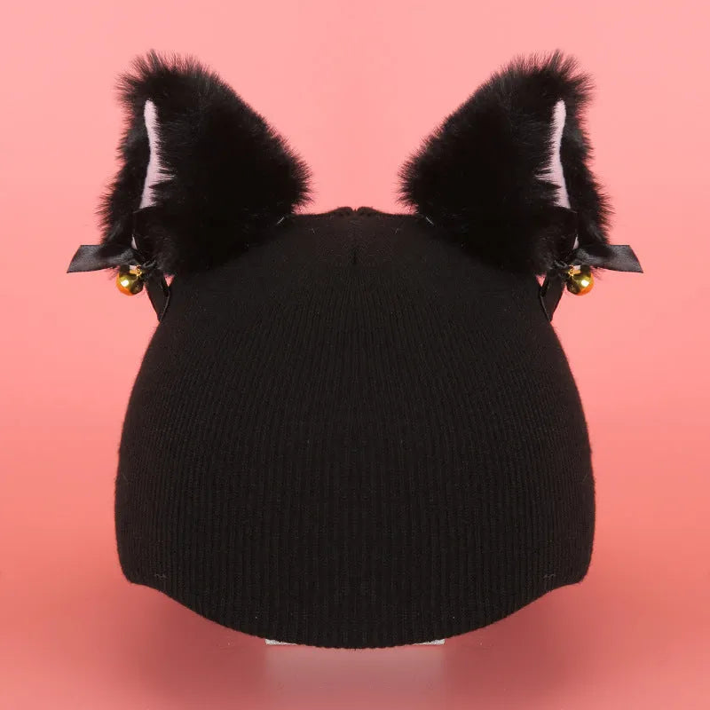Plush helmet cover with cartoon ear decorations for cycling and costume use