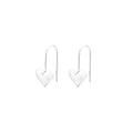 Three-dimensional copper heart earrings with glossy finish and Korean-style design