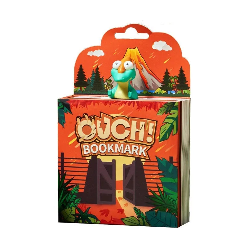 Animation style dinosaur bookmarks featuring Tyrannosaurus Rex, Triceratops, Stegosaurus designs