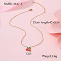 Cherry jewellery set with necklace, bracelet, earrings, and ring in stainless steel with 18K electroplated finish