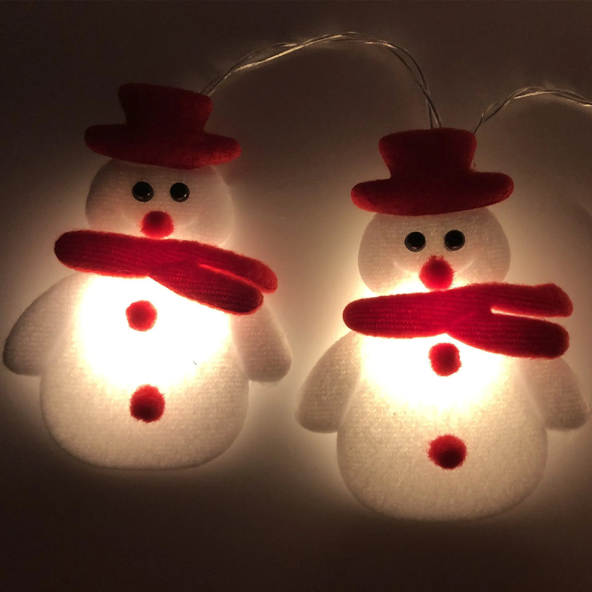 Snowman, elk deer and old man Christmas LED string light garland in warm white