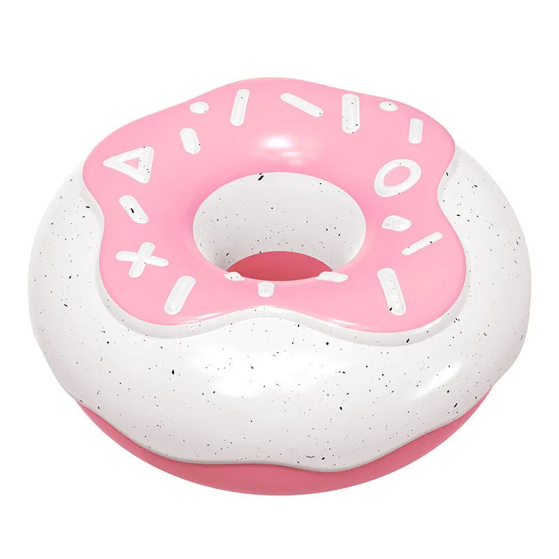 TPR donut-shaped dog toy in pink, yellow, or chocolate colours for teeth cleaning with sound features