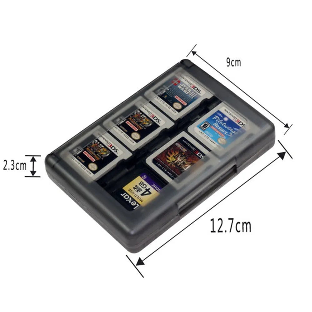 NDS 3DS game card storage box holding multiple cartridges in black PP plastic case
