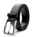 Men's genuine leather casual belt with alloy buckle in 95 grain brown, showing traditional width and length.
