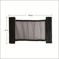 Grey elastic polyester car trunk storage net organiser in two size options.