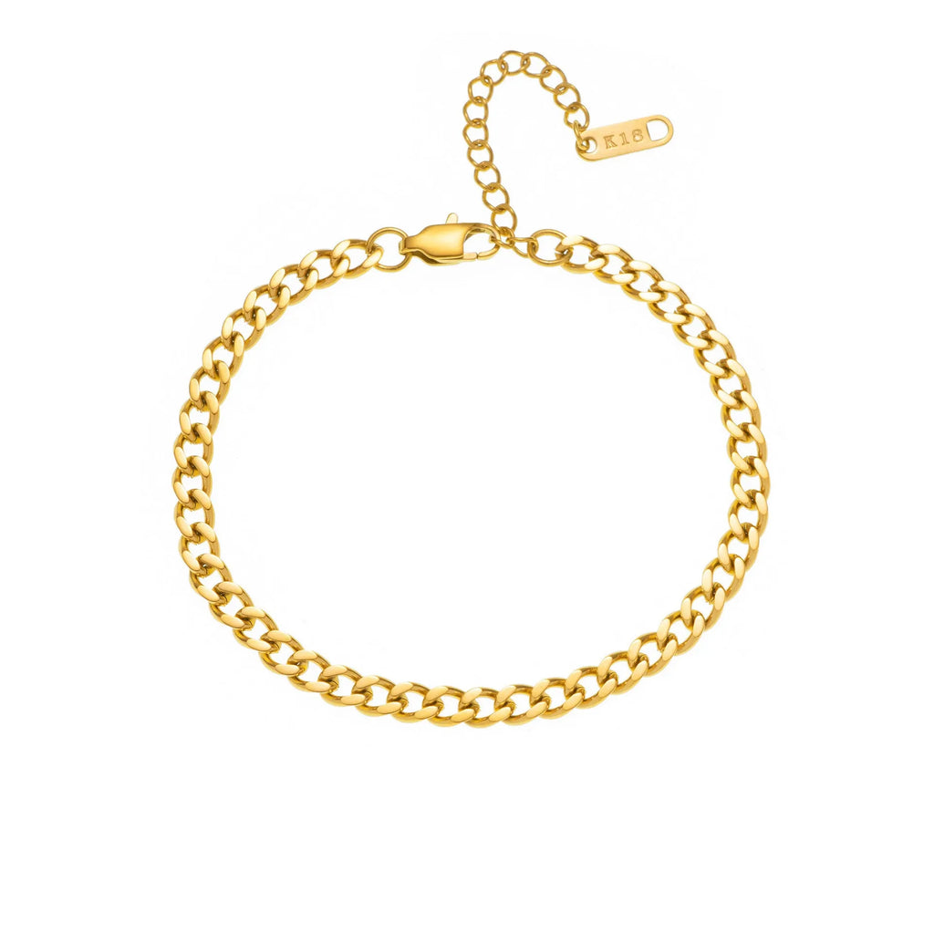 A gold and a silver titanium steel necklace with letter and number pendants on a 40.5cm chain.