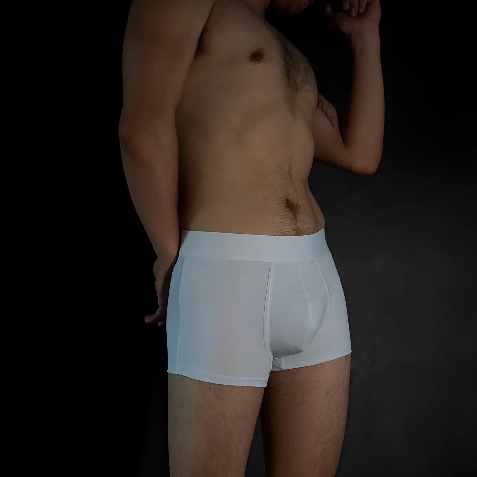 Men's solid colour cotton underwear boxers in black, white, silver grey and light green