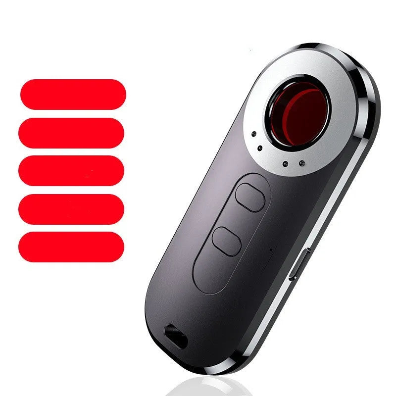 AK400 portable infrared frequency detector with USB cable, showing compact size.