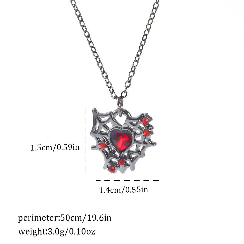 Halloween necklace with electroplated zinc alloy spider bat cross pendant on regular chain