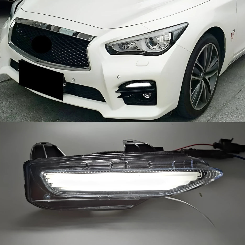 Infiniti Q50 Q70 front bumper LED turn signal and daytime running lamp replacement unit