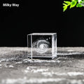 White crystal cube ornament in square sizes from 40mm to 80mm for desktop and shelf display