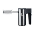 Handheld electric whisk mixer with speed control buttons and dual voltage compatibility