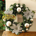 30cm multicoloured plastic Christmas wreath decoration for doors and festive displays