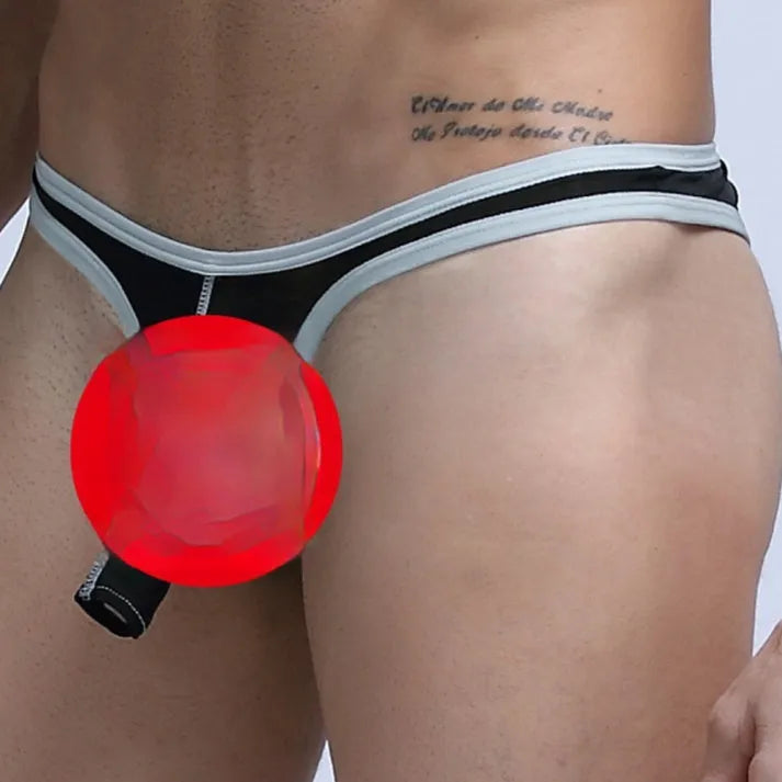 Men's Ice Silk nylon briefs in army green colour on a white background.