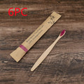 Set of natural bamboo toothbrushes with charcoal bristles in multiple colours