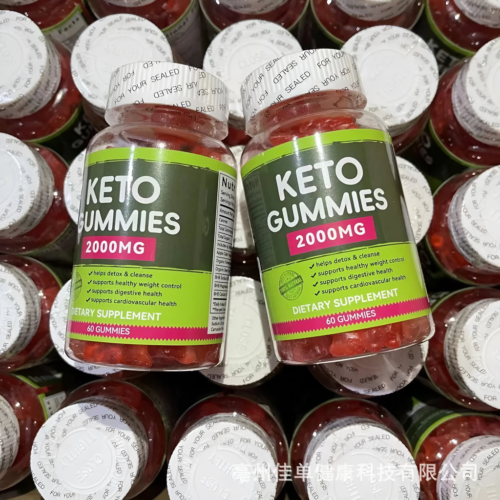 Bottle of Pure Organic Keto BHB Vinegar Candy Vitamin containing 60 soft candy capsules.