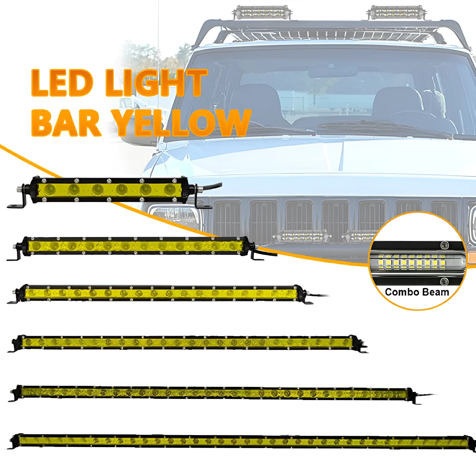 25-inch long single row LED light bar with aluminium alloy housing for car or truck mounting.