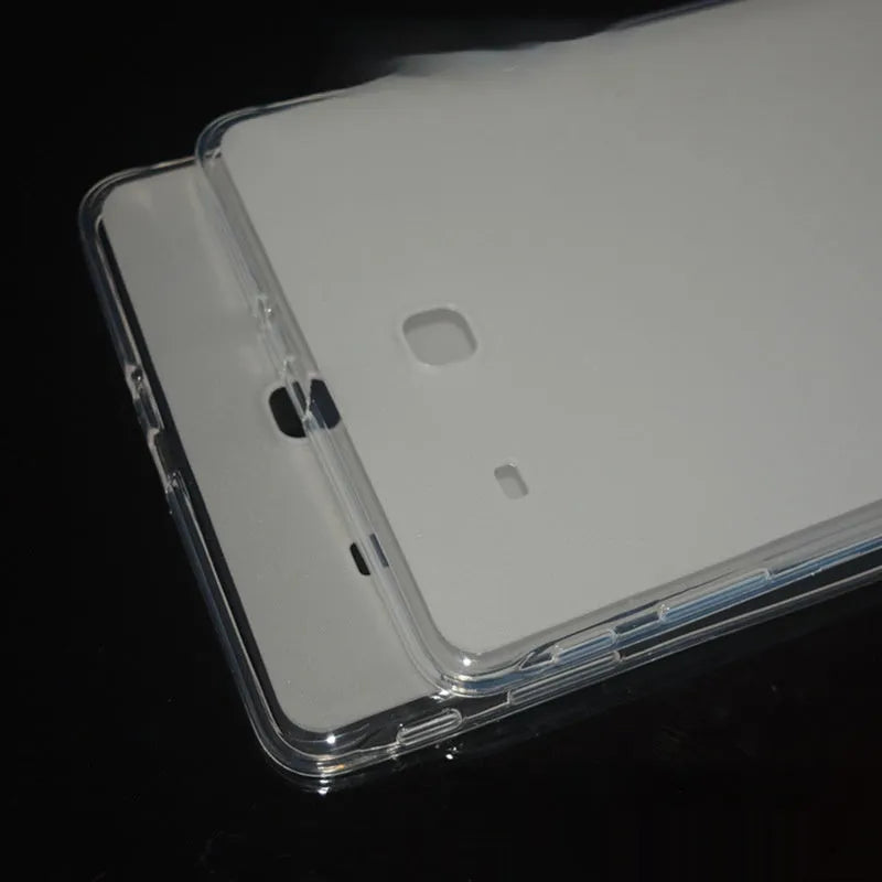 Ultra-thin transparent white silicone and TPU tablet protective case with simple design