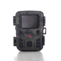Black infrared night vision monitoring device with lens and plastic housing on a colour box.