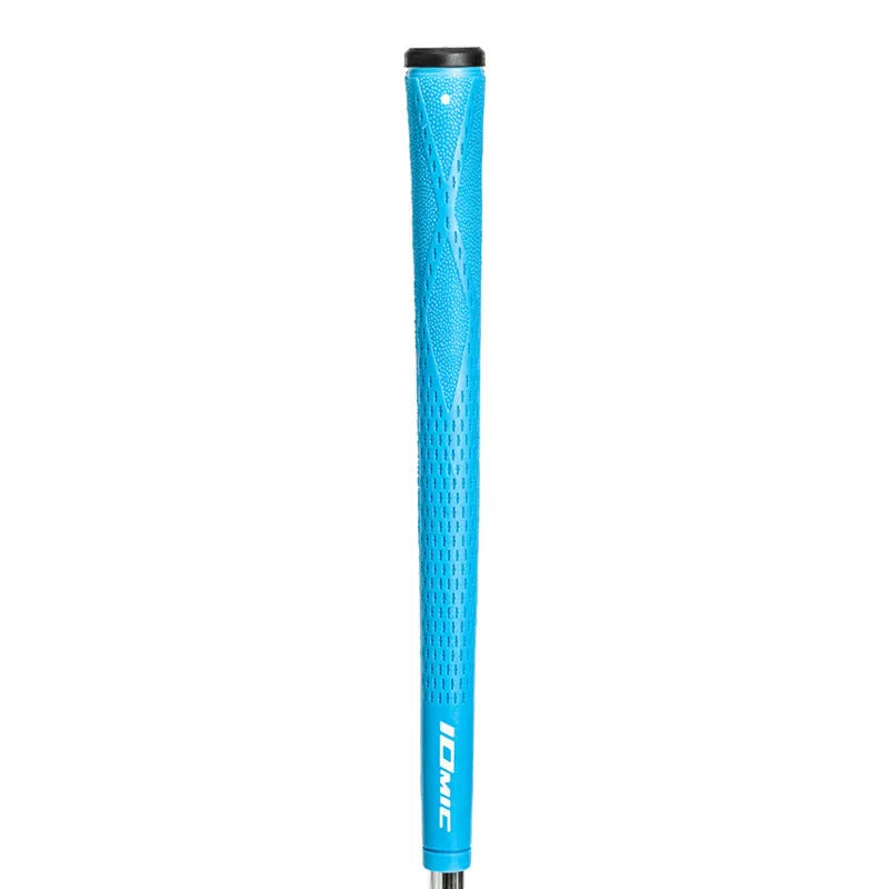 TPE material golf club replacement grip shown in multiple colour options including pink, red, blue, and two-tone designs.