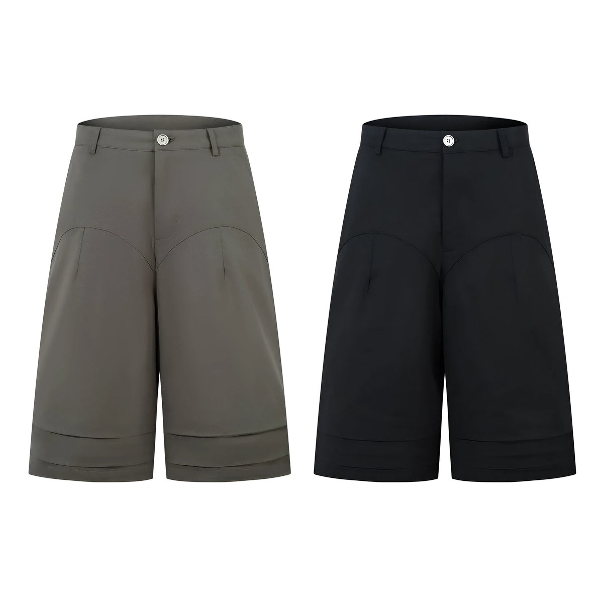 Retro loose fit wide leg straight denim trousers in black and green colours.