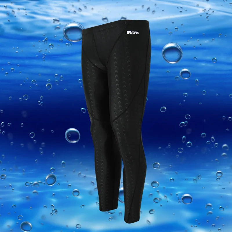 Men's nylon cropped swimming trunks in briefs style suitable for multiple sports activities