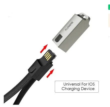 20cm leather iPhone charging cable with zinc alloy lightning connector in three colours