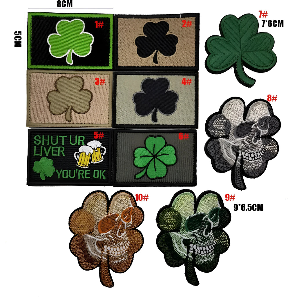 Outdoor embroidered fabric badge with Velcro strip backing in multiple colour variations