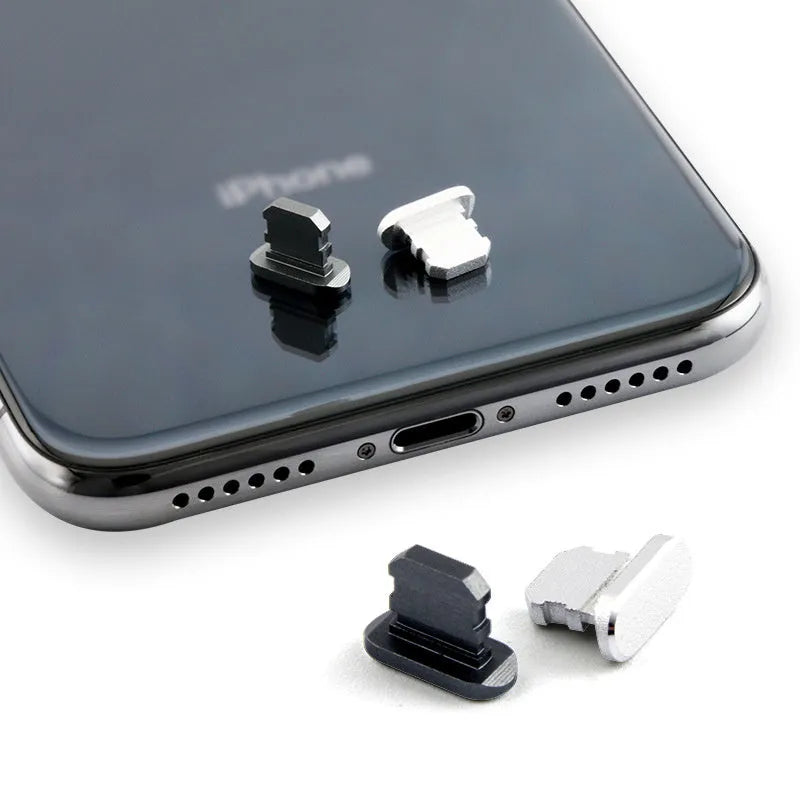 Aluminium alloy mobile phone charging port dust plug for iPhone in multiple colour options