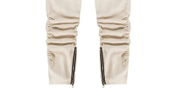 Machete elastic trousers with side zip, slim fit casual pants in Army Green, Black, Camo, and Khaki