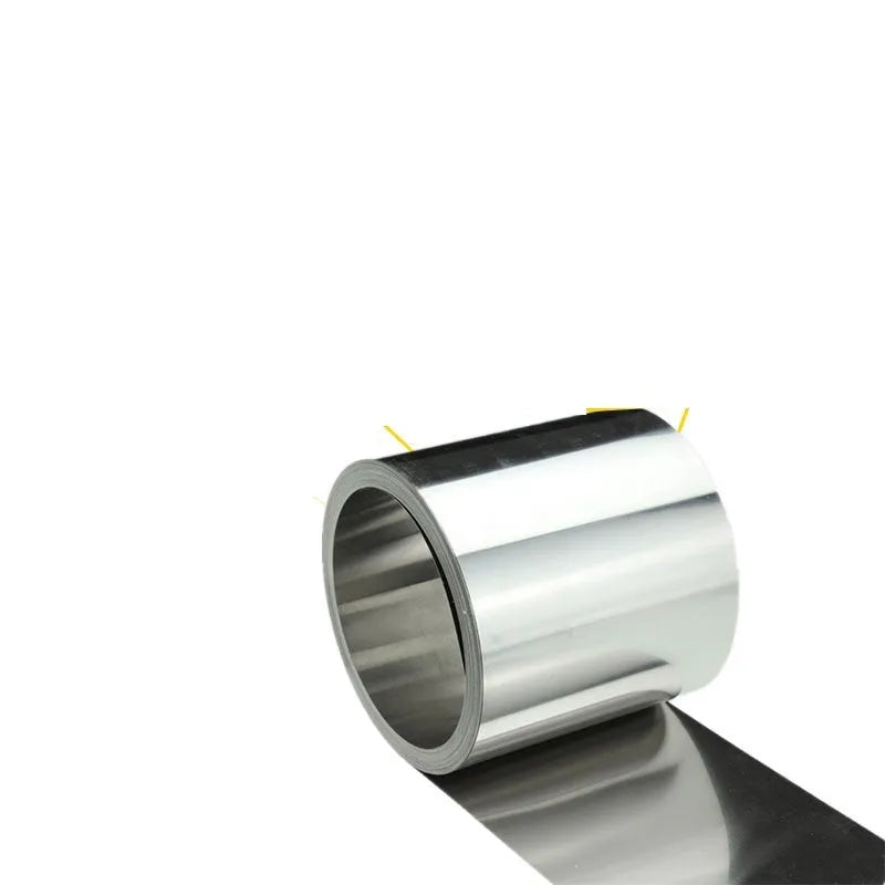 304 stainless steel metal strip on a ruler showing one metre length