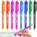 Set of heat-erasable gel pens with plastic shells and choice of 0.5mm or 0.7mm nibs in a 12 or 8 colour pack.