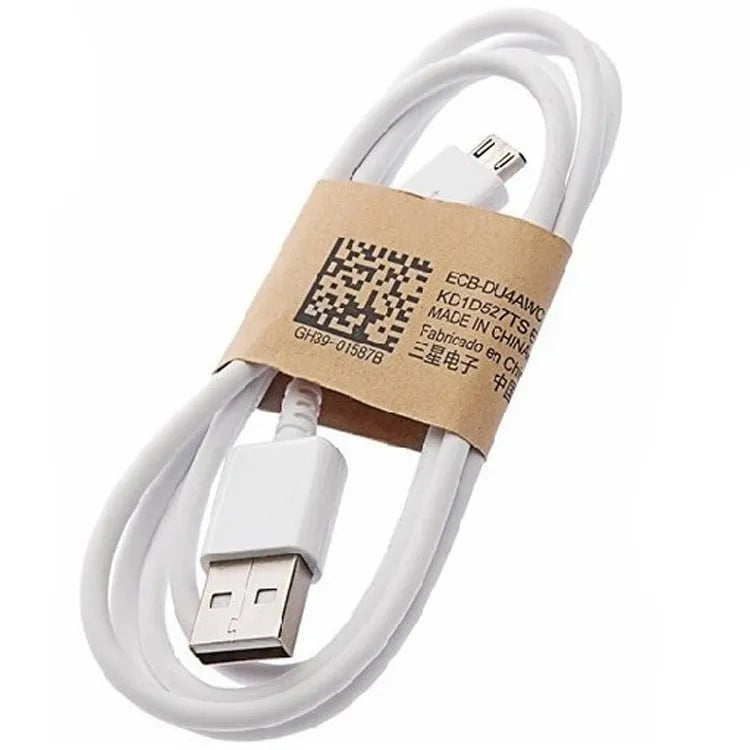 Black Android Micro USB data cable with 1 metre length for phone charging and tablet data transfer