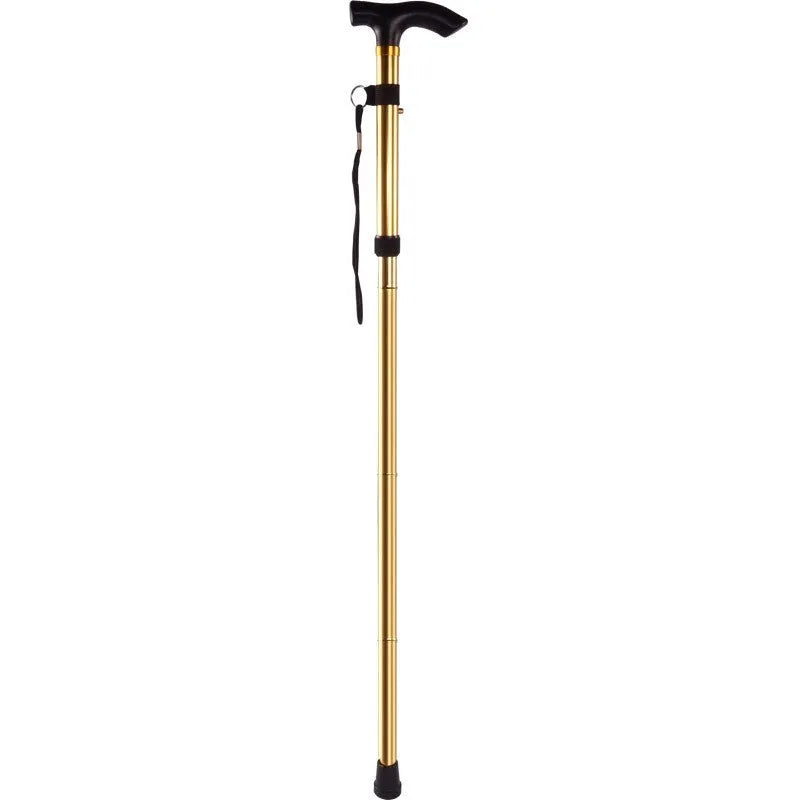 Aluminium folding walking stick with adjustable height and non-slip rubber tip