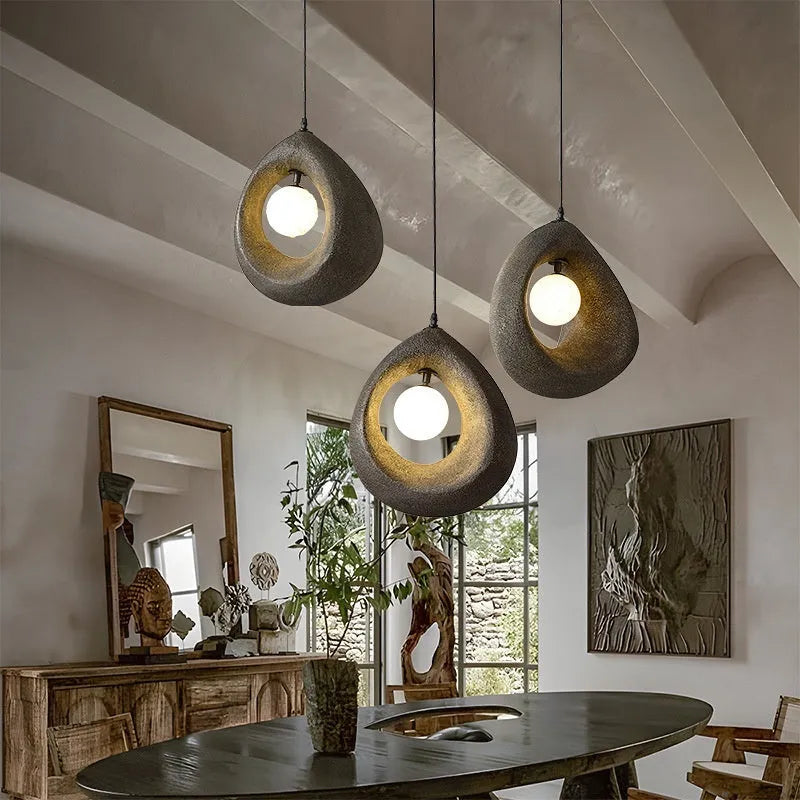Modern retro bar chandelier with milky white 32x35cm lampshade for ceiling mounting