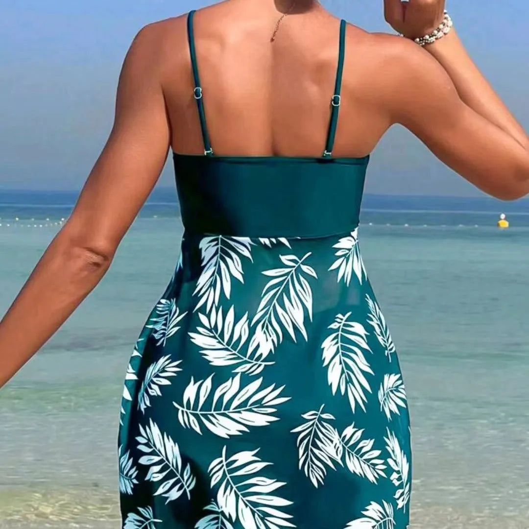 Women's high waist swimsuit briefs in black, blue and peacock green.