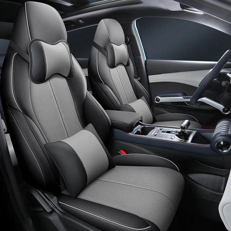 BYD Yuan PLUS car seat cushion cover in green, shown fitted to a car seat.