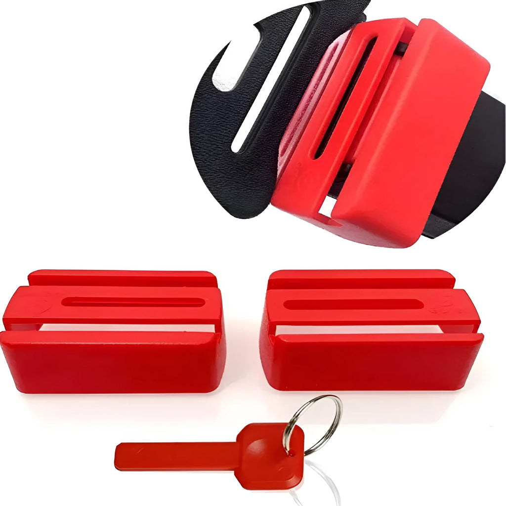 Black and red ABS plastic seat belt lock catch clamp holder for car safety