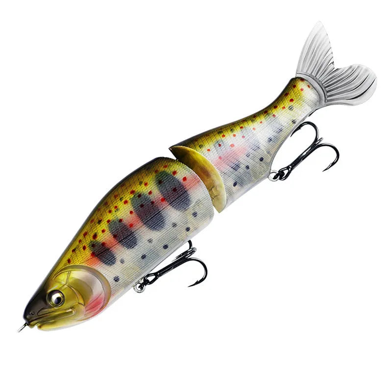 185mm plastic swimming fishing lure for bass on a blue background.