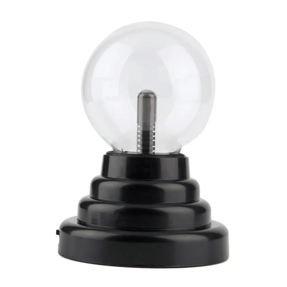 Colourful USB-powered magic ball light with a 7.62 cm glass sphere on a black ABS base.