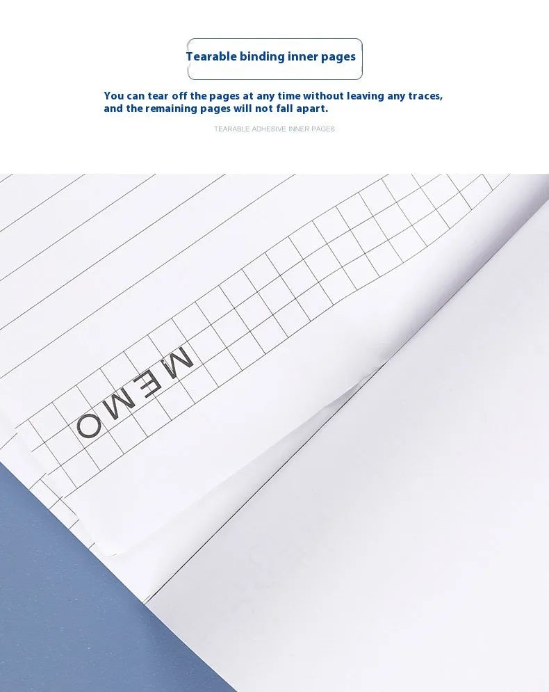 A4 tearable note pad with ivory white pages and paper cover for meeting minutes