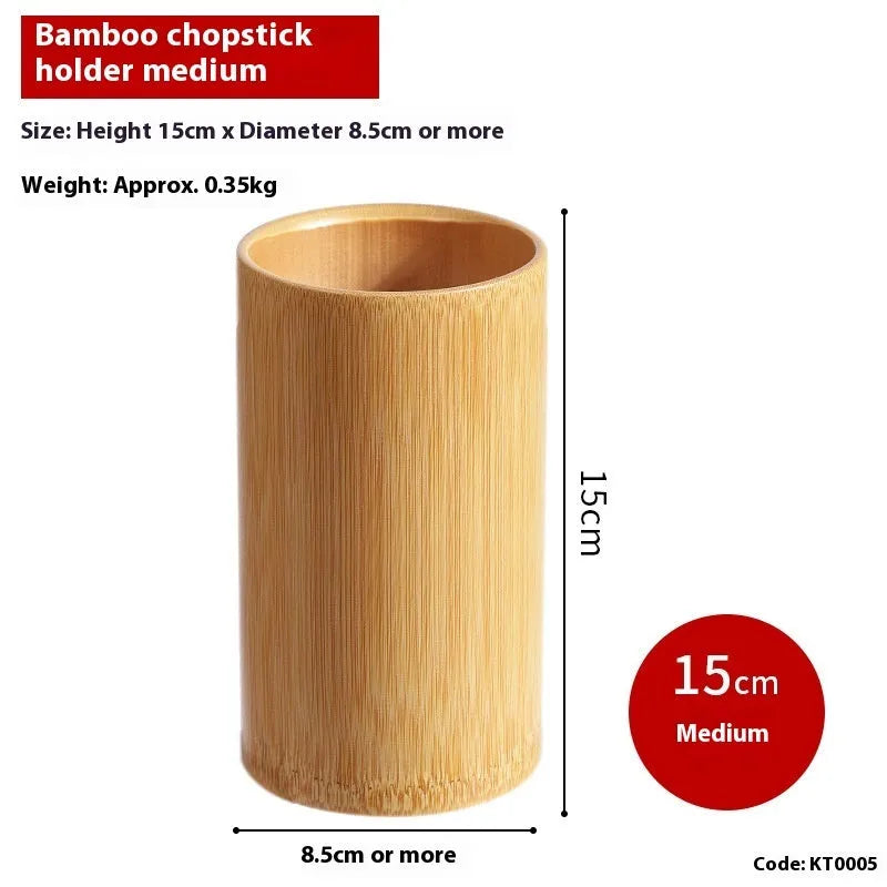 Bamboo chopsticks holder in creative style showing multiple size options for kitchen organisation