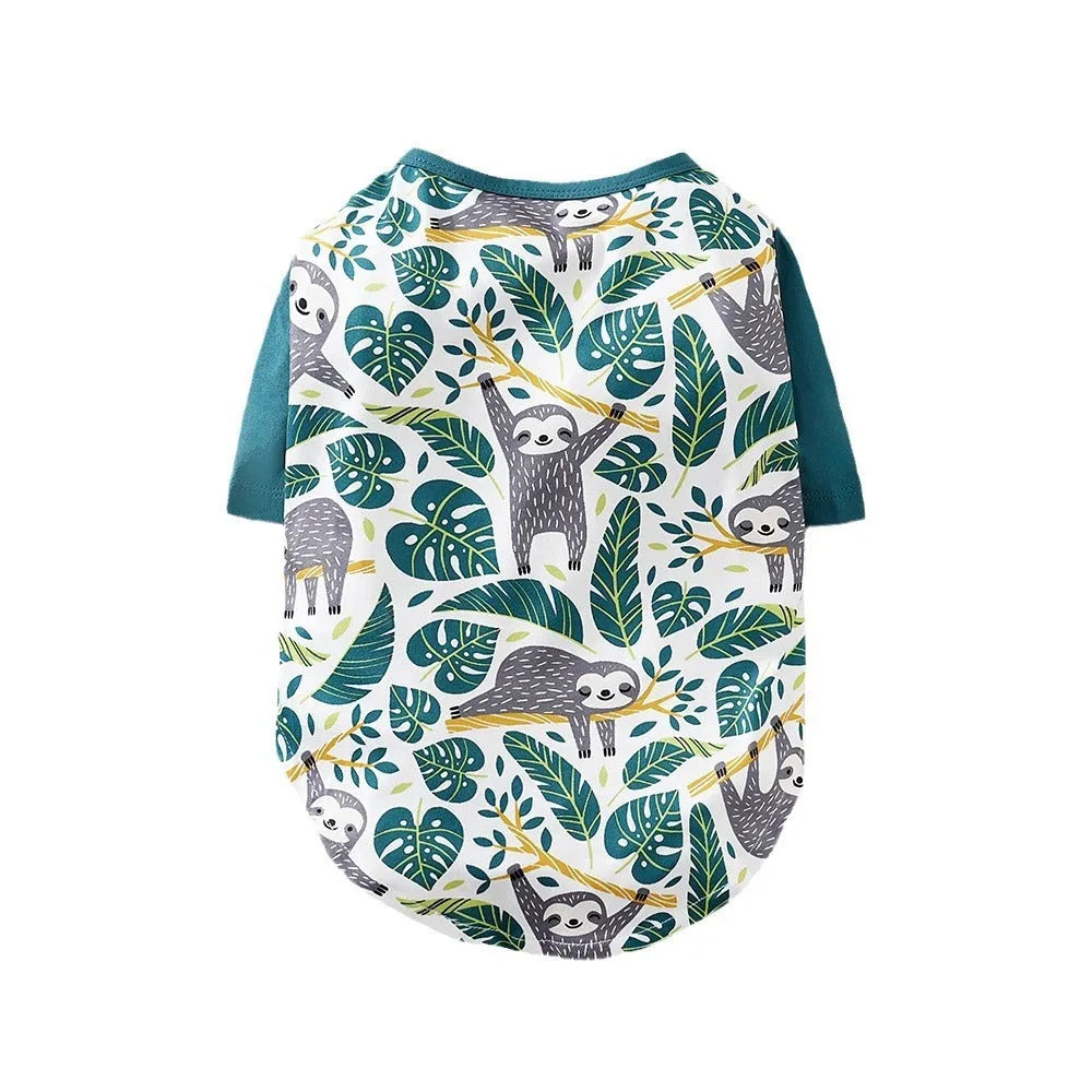 Full printed dog clothing in casual style with polyester fabric for spring and autumn wear