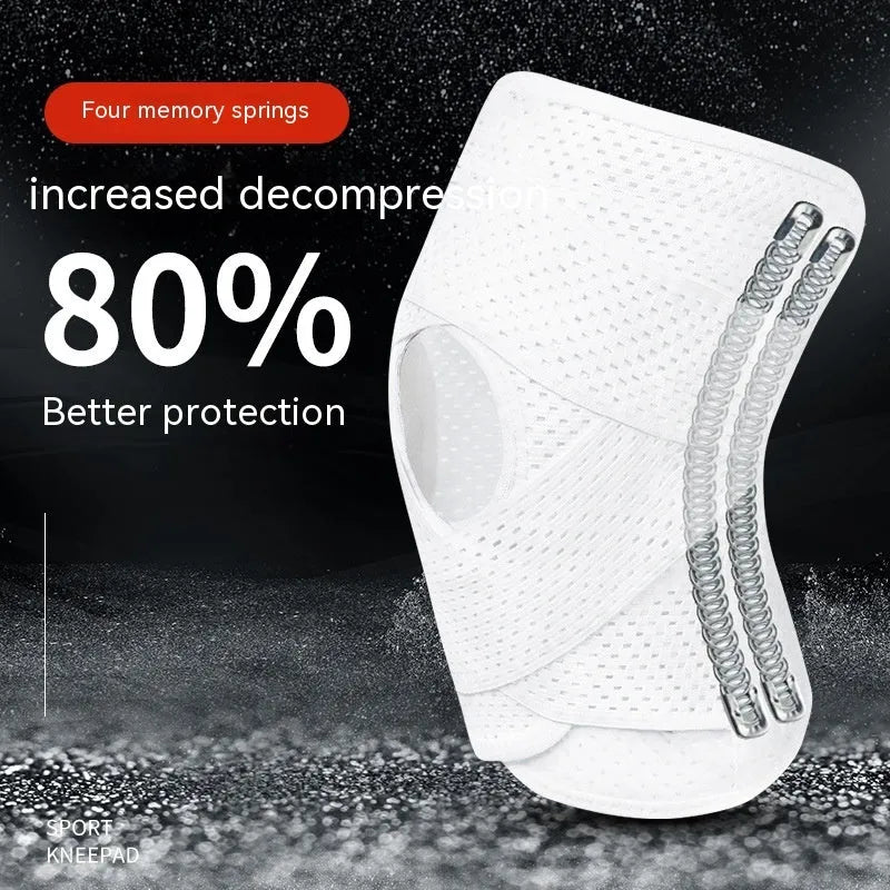 Mesh fabric knee protective sleeve for meniscus and patellar injury recovery in black or white colours